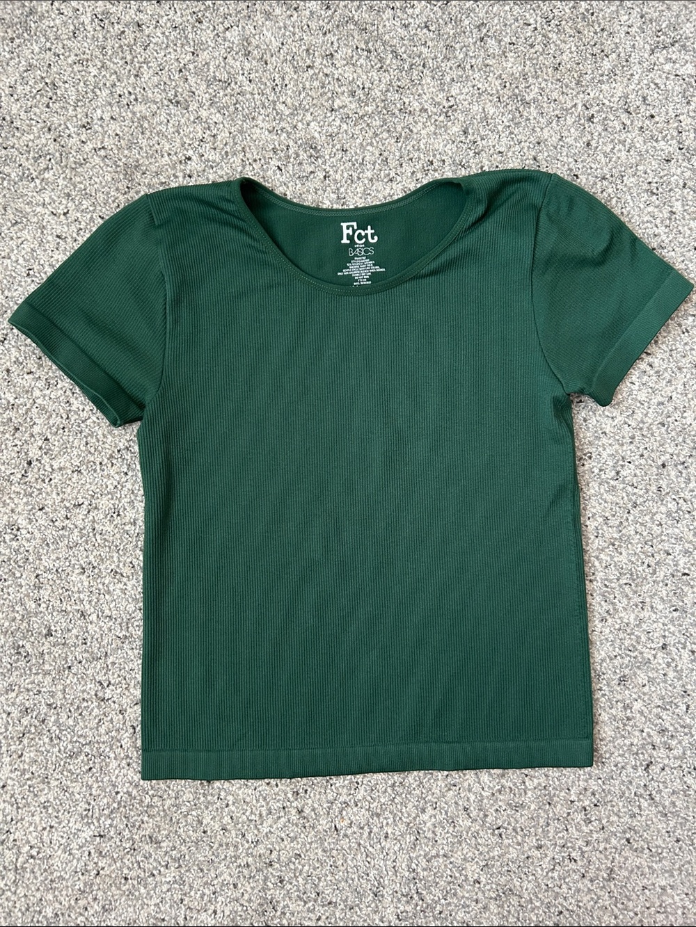 Fct Forest Green Ribbed Crop Tee